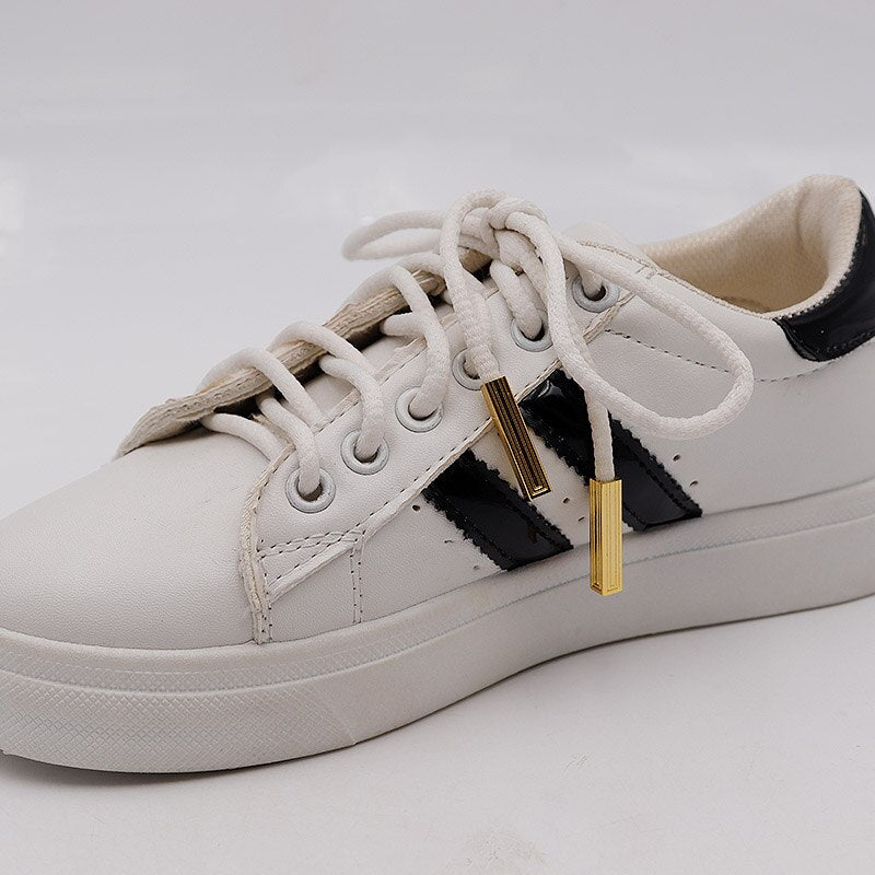 Shinny Golden 4PCS/lot DIY Metal Aglet Replacement Shoelaces Metal Tips Buckle Mirror Gunmetal Head For Sneakers AF1