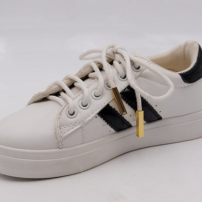 Shinny Golden 4PCS/lot DIY Metal Aglet Replacement Shoelaces Metal Tips Buckle Mirror Gunmetal Head For Sneakers AF1