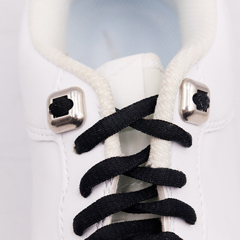 DIY Sneaker Kits 4pcs Metal Shoelaces Tips Head 3 Colors No Tie Shoelaces Metal Lace Lock Silver Gold Black Metal Lace Buckle