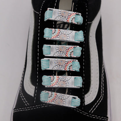 Handworking Flower print 2 Pcs Color Lace Ends 10.0*30.0mm Individuality Retangle Aglets Passion Matching Shoelace Tips