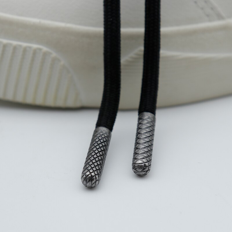 Black Beaded  4PCS/lot DIY Metal Aglet 5.6*22.3mm Replacement Shoelaces Metal Tips Mirror Gunmetal Head for Sneakers AF1