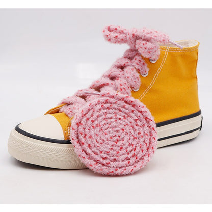 Teenage Girl 1Pair 60/120/150/180Cm Shoelaces Classic Jelly Color Flat Shoe Laces Cute Pink Color Elastic Shoelaces