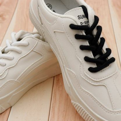 Off Black White Simple Hoodie Laces Pure Solid Colour Shoe Ropes Anti-Slip & Stable Good Feeling  Boots Cordon