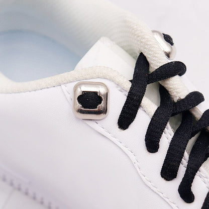 DIY Sneaker Kits 4pcs Metal Shoelaces Tips Head 3 Colors No Tie Shoelaces Metal Lace Lock Silver Gold Black Metal Lace Buckle