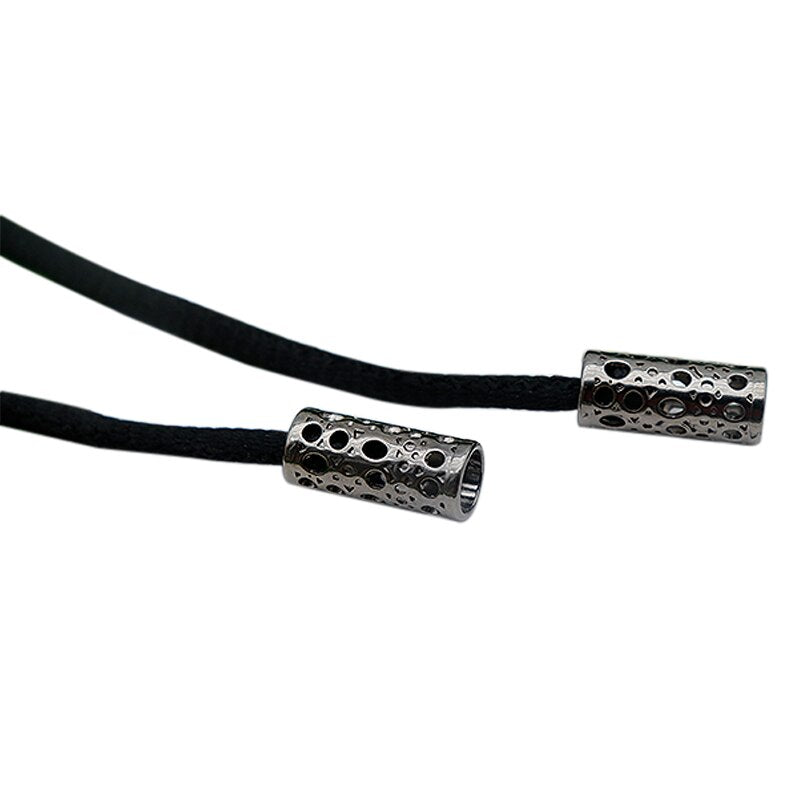 Hollow out Pierced 4pcs/lot In Selling 8.5*19.5mm Multi-Holes Silver Metal Aglets 2021 Popular Sneaker Tips shoes accessories