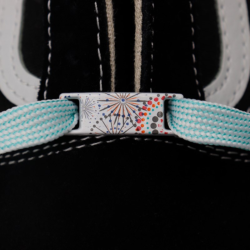 Handworking Flower print 2 Pcs Color Lace Ends 10.0*30.0mm Individuality Retangle Aglets Passion Matching Shoelace Tips