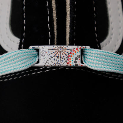 Handworking Flower print 2 Pcs Color Lace Ends 10.0*30.0mm Individuality Retangle Aglets Passion Matching Shoelace Tips