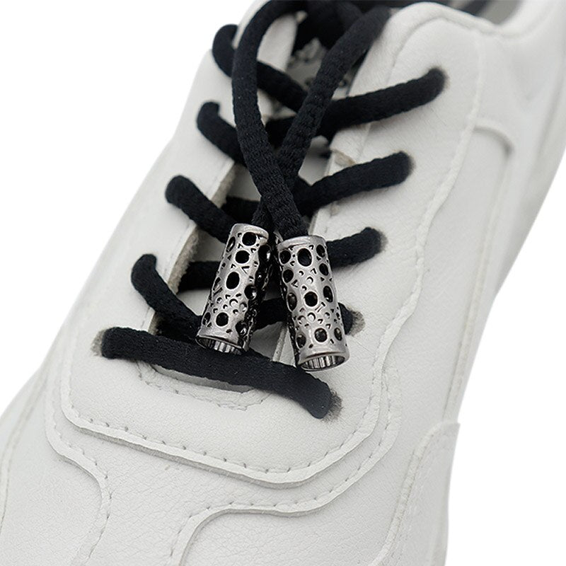 Hollow out Pierced 4pcs/lot In Selling 8.5*19.5mm Multi-Holes Silver Metal Aglets 2021 Popular Sneaker Tips shoes accessories