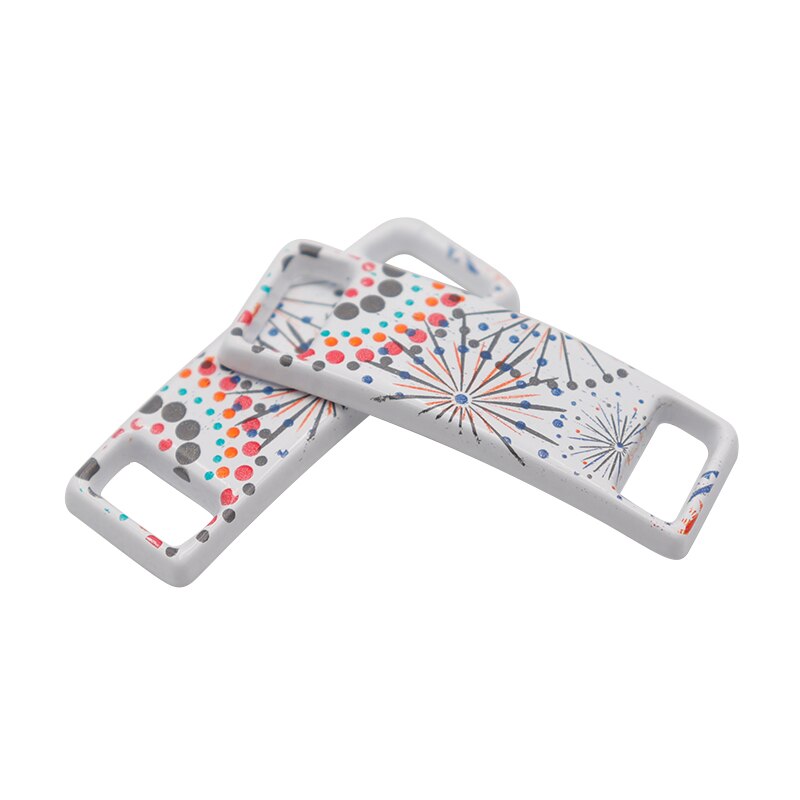 Handworking Flower print 2 Pcs Color Lace Ends 10.0*30.0mm Individuality Retangle Aglets Passion Matching Shoelace Tips