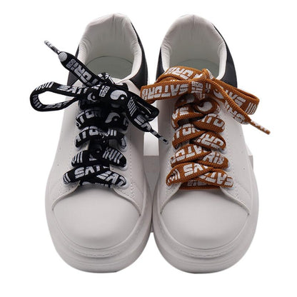 Extro wide 15mm Red Thread Shoelaces 60-180cm Taiji gossip Flat Shoelaces Super Bootlaces Shimmering  Shoe Laces for Queens