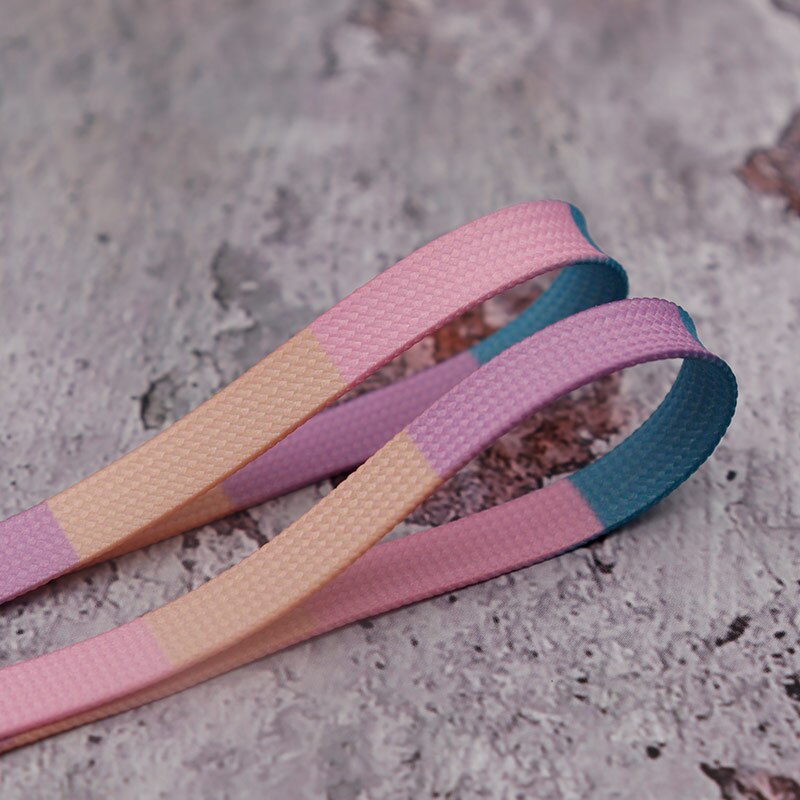 Contrast Color 1Pair Colorful Shoelaces Rainbow Connected Flat Shoe Laces for Canvas Casual Shoes Chromatic Colour Shoelace