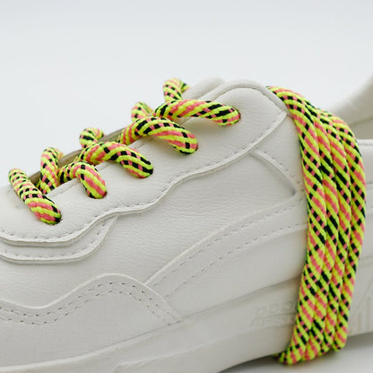 Double Layers 5mm Black Shoelaces 60-180cm 3 Colors Mix Knitting Shoelaces Super Bootlaces Shimmering  Laces for Queens Kids