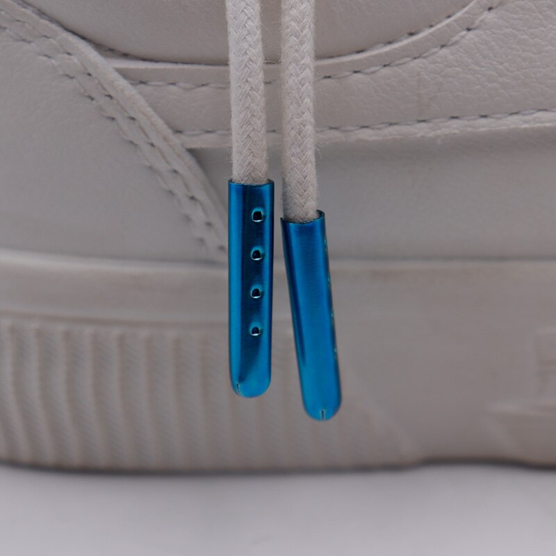 Shiny 4*23mm Royal Blue Painting Hollow Metal Tips 4pcs Aglets For Shoelace Drawstring  Accessories Cut Outs Shoe Lace Aglet