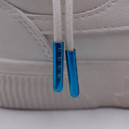 Shiny 4*23mm Royal Blue Painting Hollow Metal Tips 4pcs Aglets For Shoelace Drawstring  Accessories Cut Outs Shoe Lace Aglet