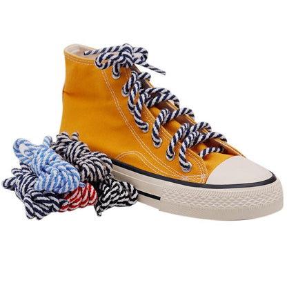 5mm Round Athletic Shoelaces Shoe Laces Sport Bootlace Shoestring Two-color Eight Strand Hollow Rope Spiral Pattern Interval Hat Pants Waist