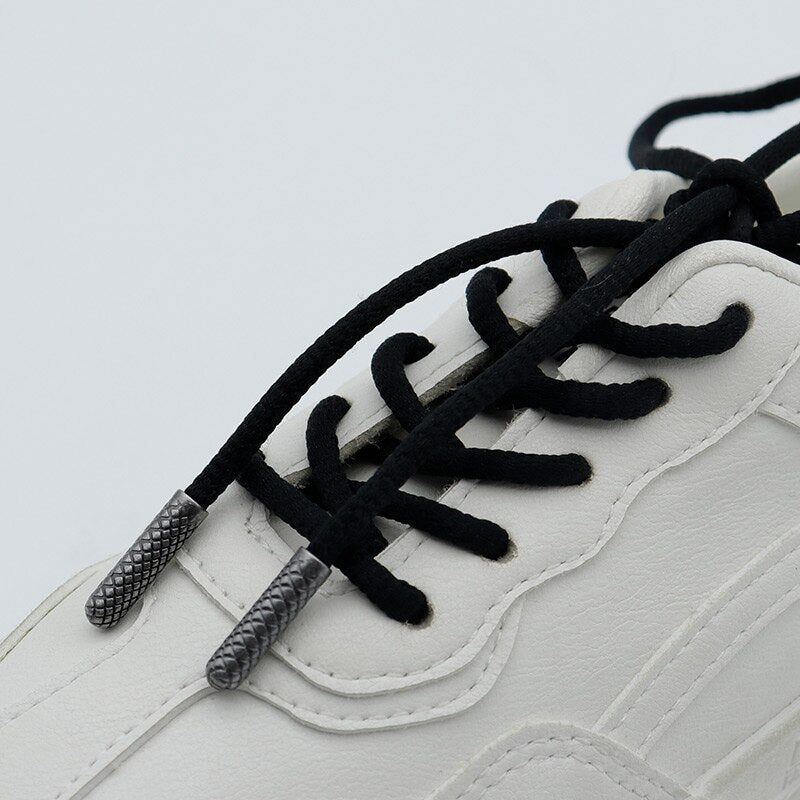 Black Beaded  4PCS/lot DIY Metal Aglet 5.6*22.3mm Replacement Shoelaces Metal Tips Mirror Gunmetal Head for Sneakers AF1