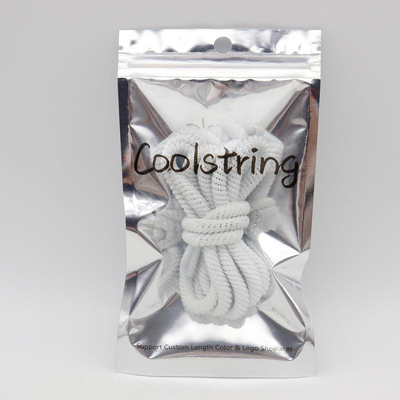 Weiou Official Hot Sale Top10 Fancy Glitter Shiny Round Sparkle Unique Bootlaces Metallic Spiral Wire Shoelaces