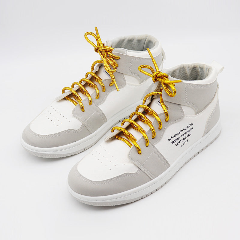 Weiou Support Custom Design Rope Round Metallic Yarn Polyester Hiking Shoe Laces For Sport Casual Running Shoes